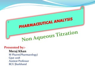 Presented by:-
Meraj Khan
M Pharm(Pharmacology)
Gpat 2018
Assistat Professor
RCU Jharkhand
 