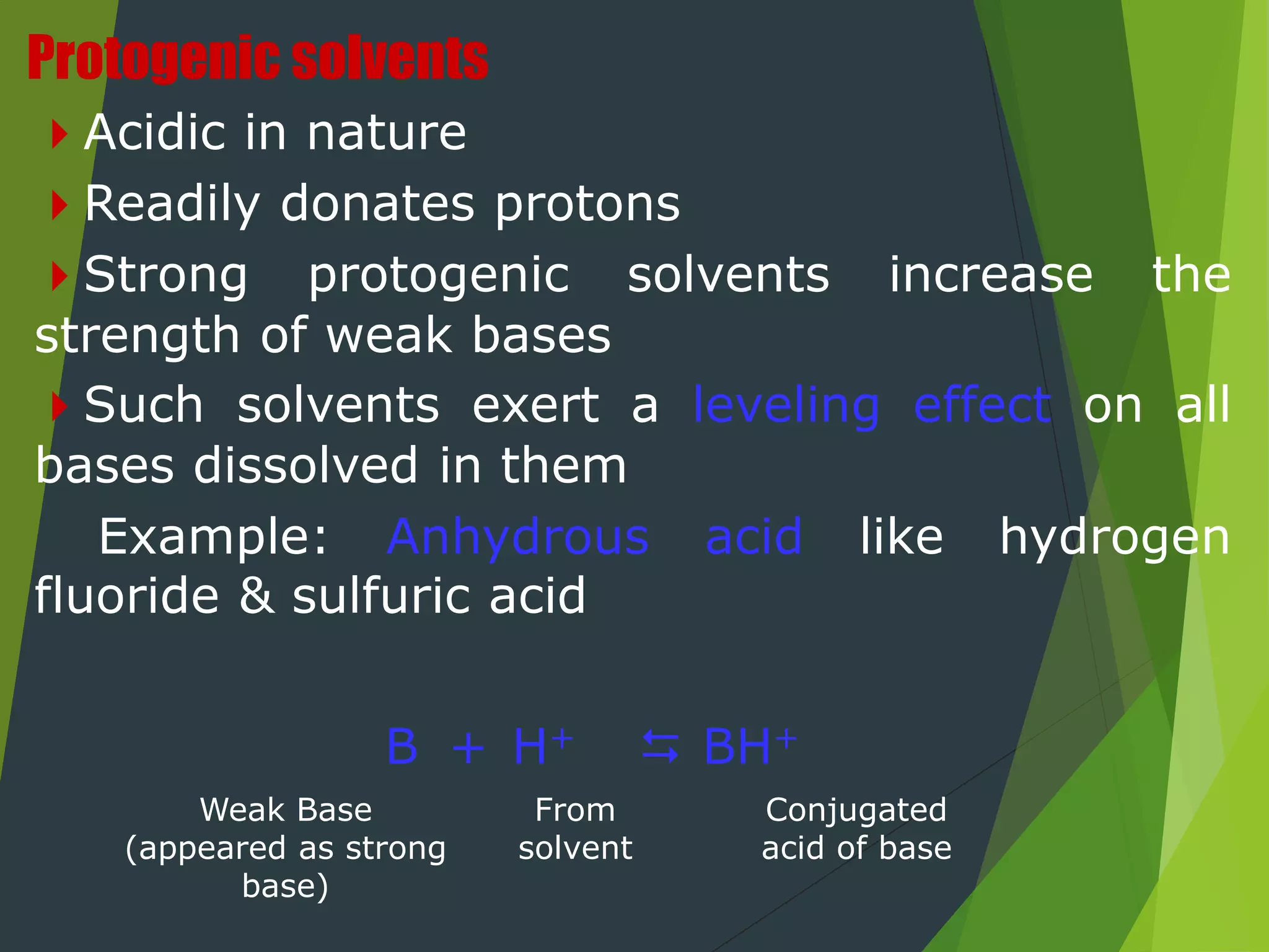 Non aqueous titration Pharmaceutical Analysis PPT