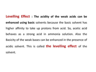 Leveling Effect Explained Non aqueous titration | PPTX
