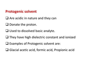 Non aqueous titration | PPTX