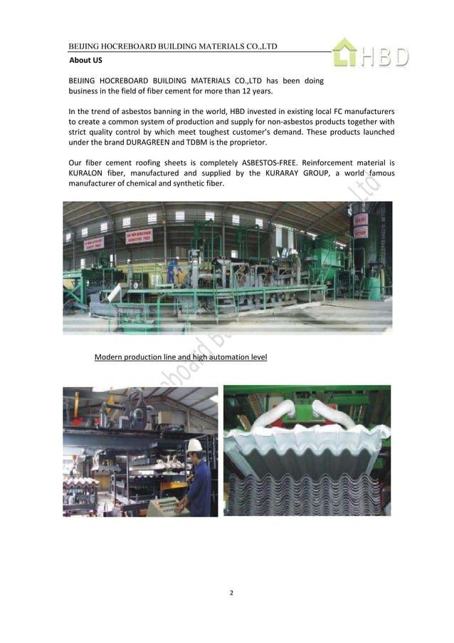 Non asbestos fiber cement roofing system catalogue PDF