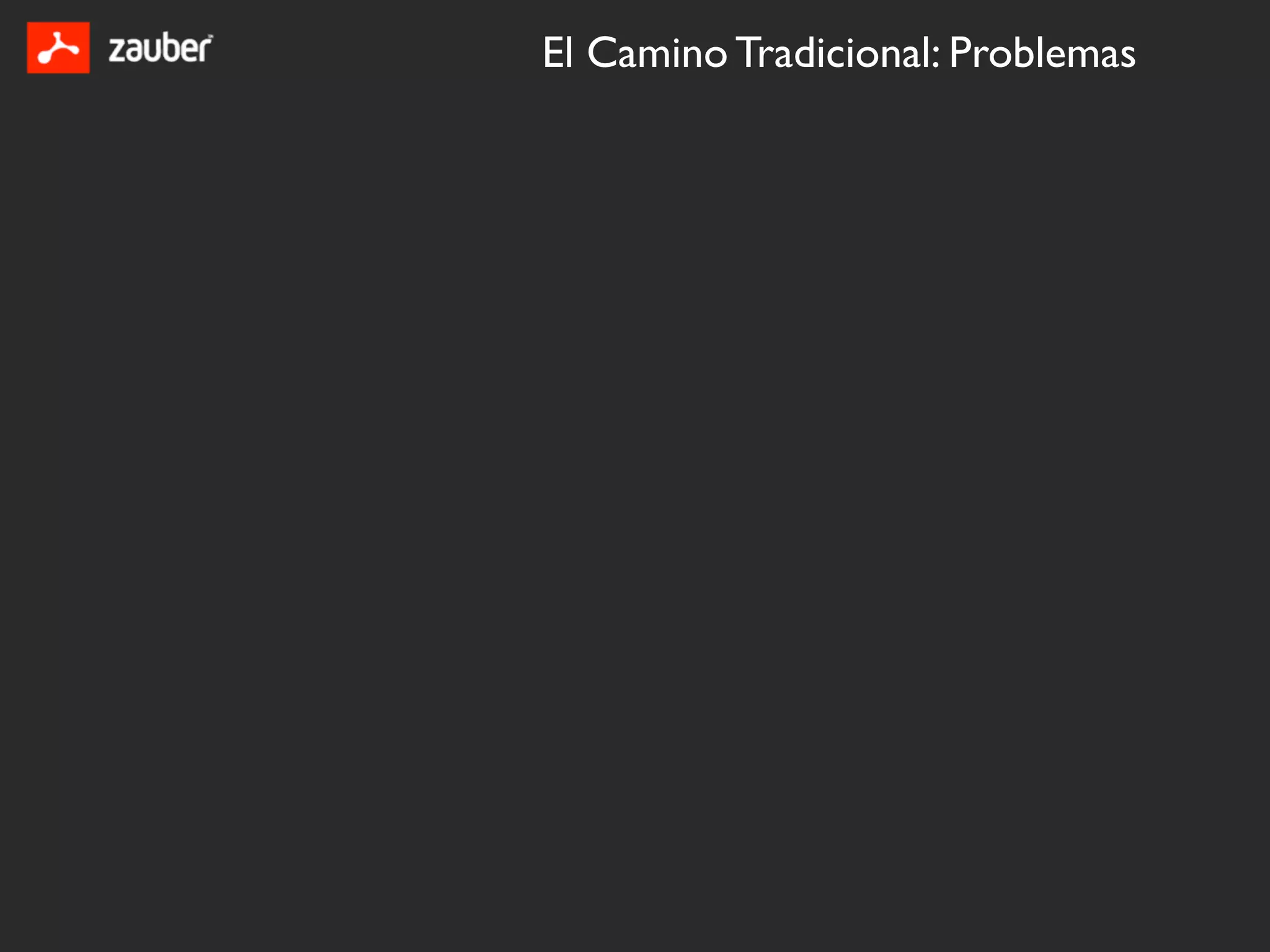 El Camino Tradicional: Problemas
 