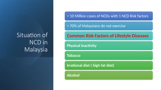 Non Communicable Disease.The NSP-NCD 2016-2025 has five main ...