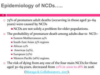 Non communicable diseases epidemeology | PPT