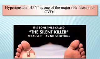 Hypertension “HPN” is one of the major risk factors for
CVDs.
 