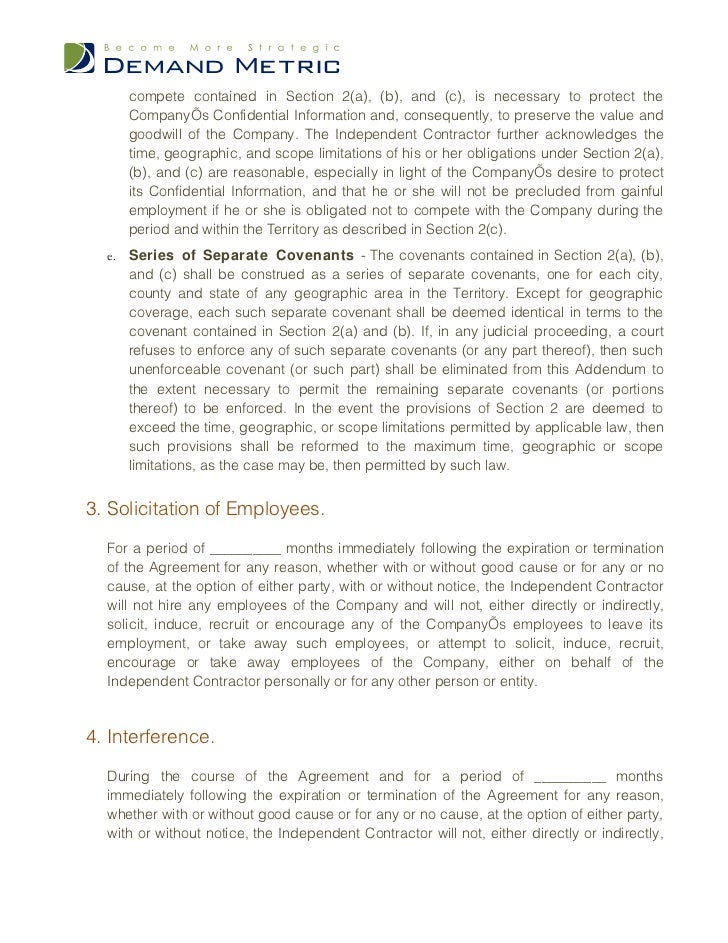 independent contractor non compete