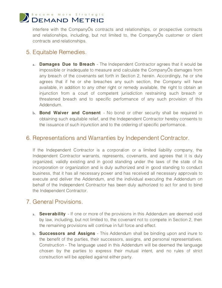 non compete agreement template independent contractor non compete