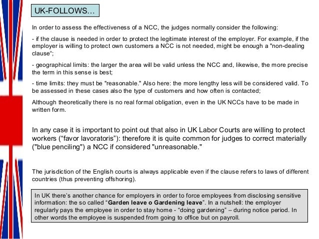 typical non compete clause