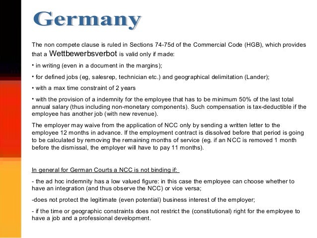 typical non compete clause