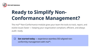 Non Conformance Management Software for Compliance and Reporting | PPTX