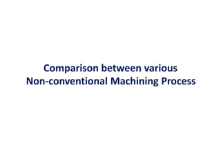 Non conventional machining process | PPTX