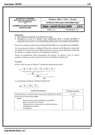 Année Scolaire : 2011-2012   4 SC




Lycée Attarine Ariana 2012
 