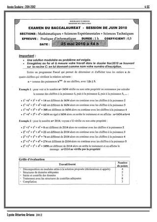 Année Scolaire : 2011-2012   4 SC




Lycée Attarine Ariana 2012
 