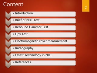 Non destructive test in building construction | PDF
