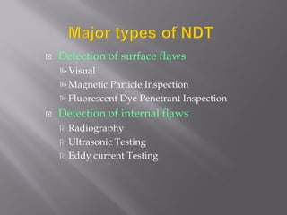Non Destructive Testing (NDT) | PDF