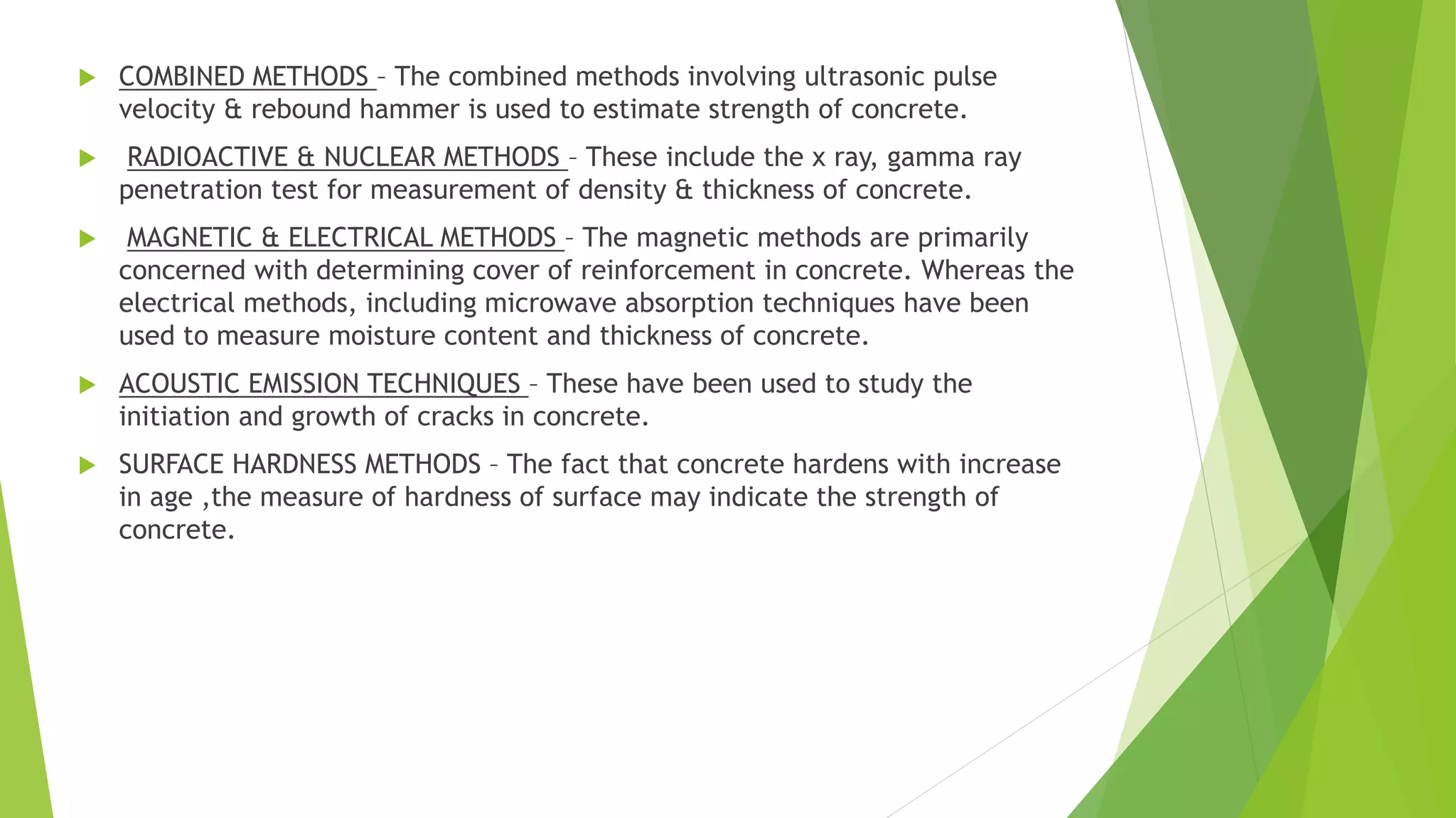Non destructive testing on concrete ( ndt ) | PPTX