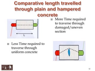  Less Time required to
traverse through
uniform concrete
 More Time required
to traverse through
damaged/uneven
section
12
 