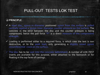Non destructive test (ndt) on concrete msu | PPTX