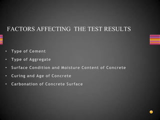 Non destructive test on concrete (ndt) | PPTX