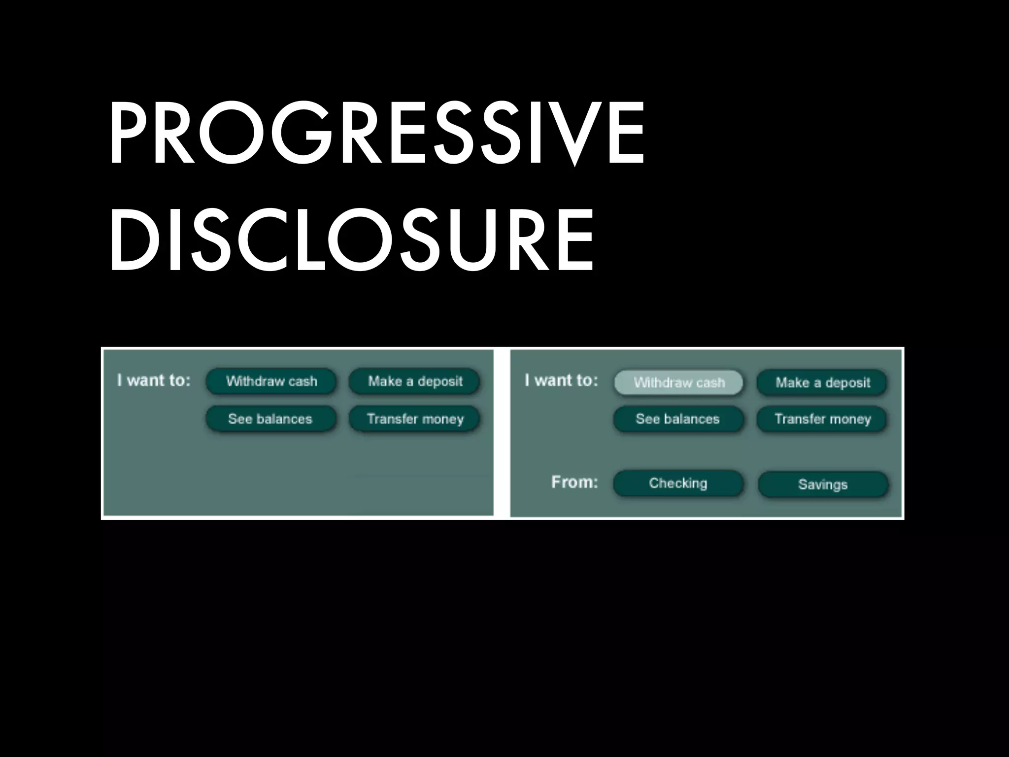 PROGRESSIVE
DISCLOSURE
 