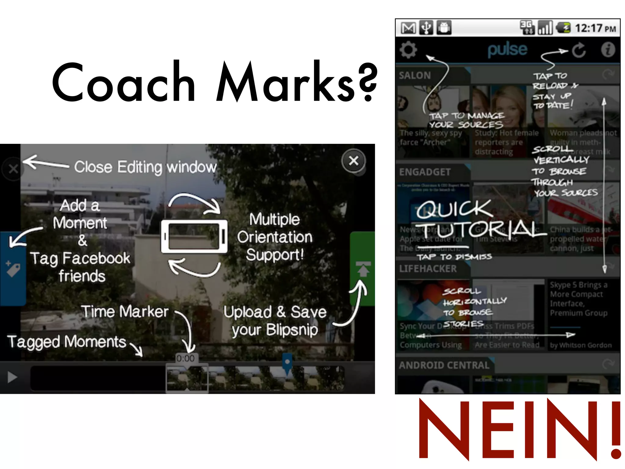 Coach Marks?




               NEIN!
 