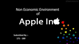 Non Economic Environment
of
Submitted By :-
171 - 180
 