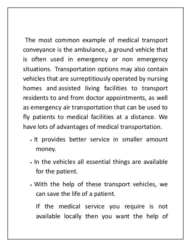 Non emergency medical transportation