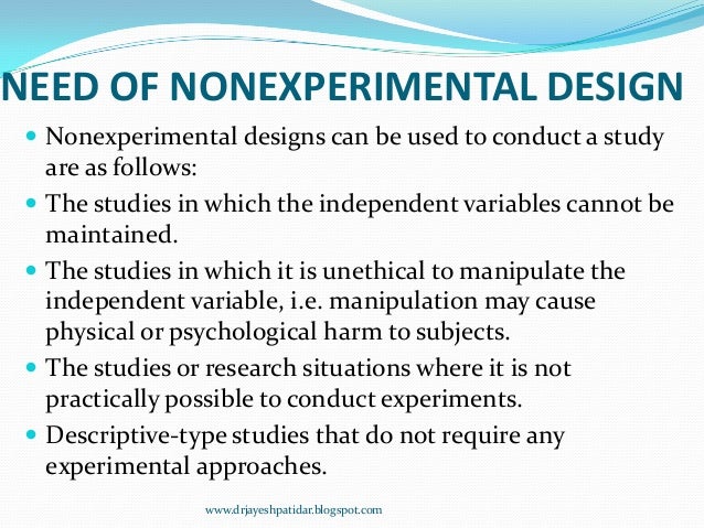 example of non experimental research design