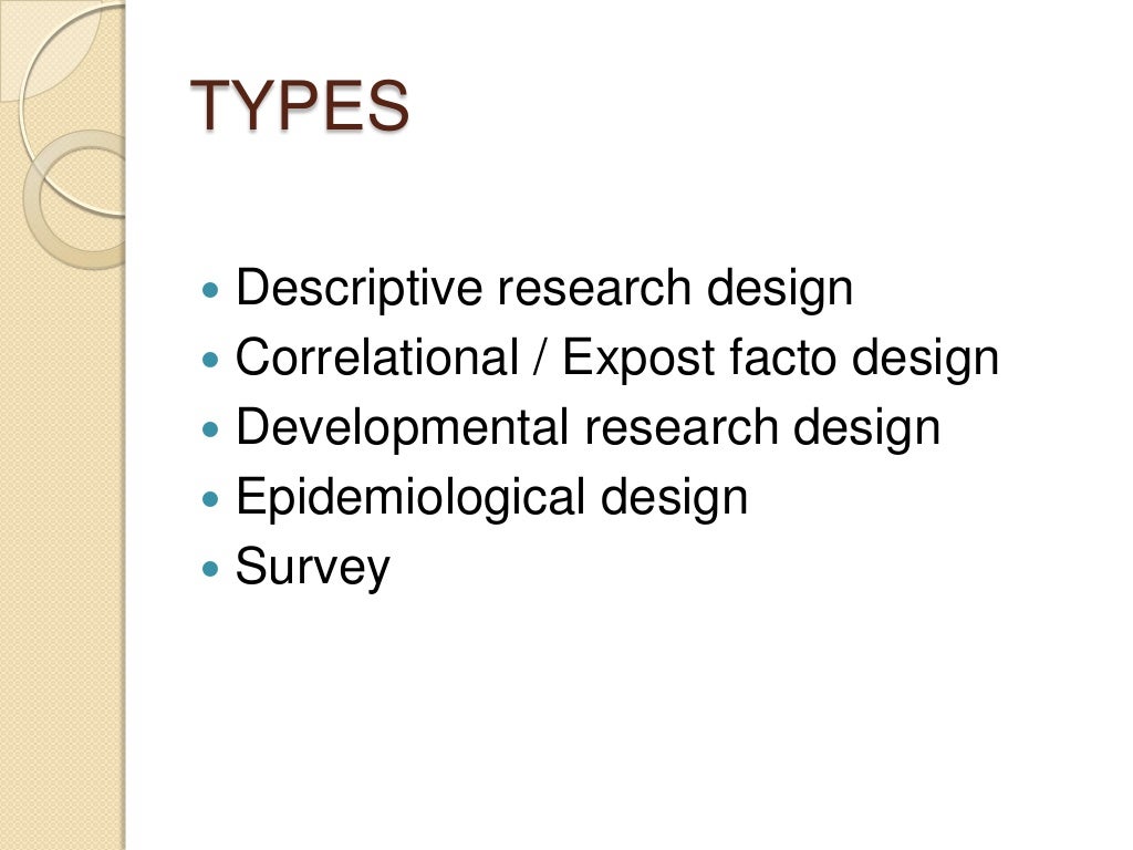 Non experimental design