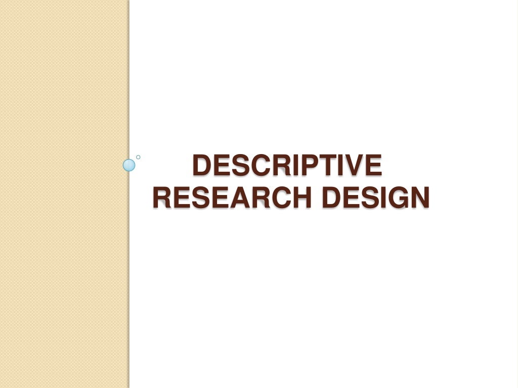 Non experimental design