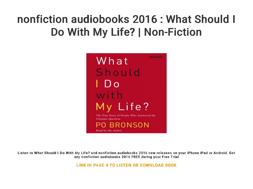 nonfiction audiobooks 2016 : What Should I Do With My Life? | Non-Fiction