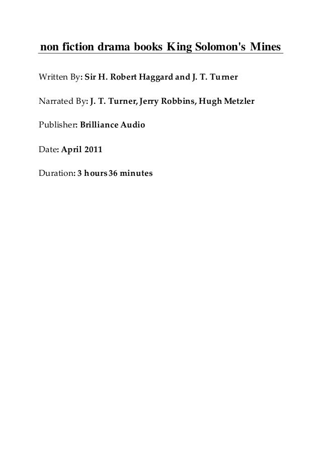 Non Fiction Drama Books King Solomon S Mines