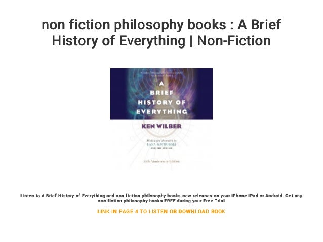 Non Fiction Philosophy Books A Brief History Of Everything Non Fi