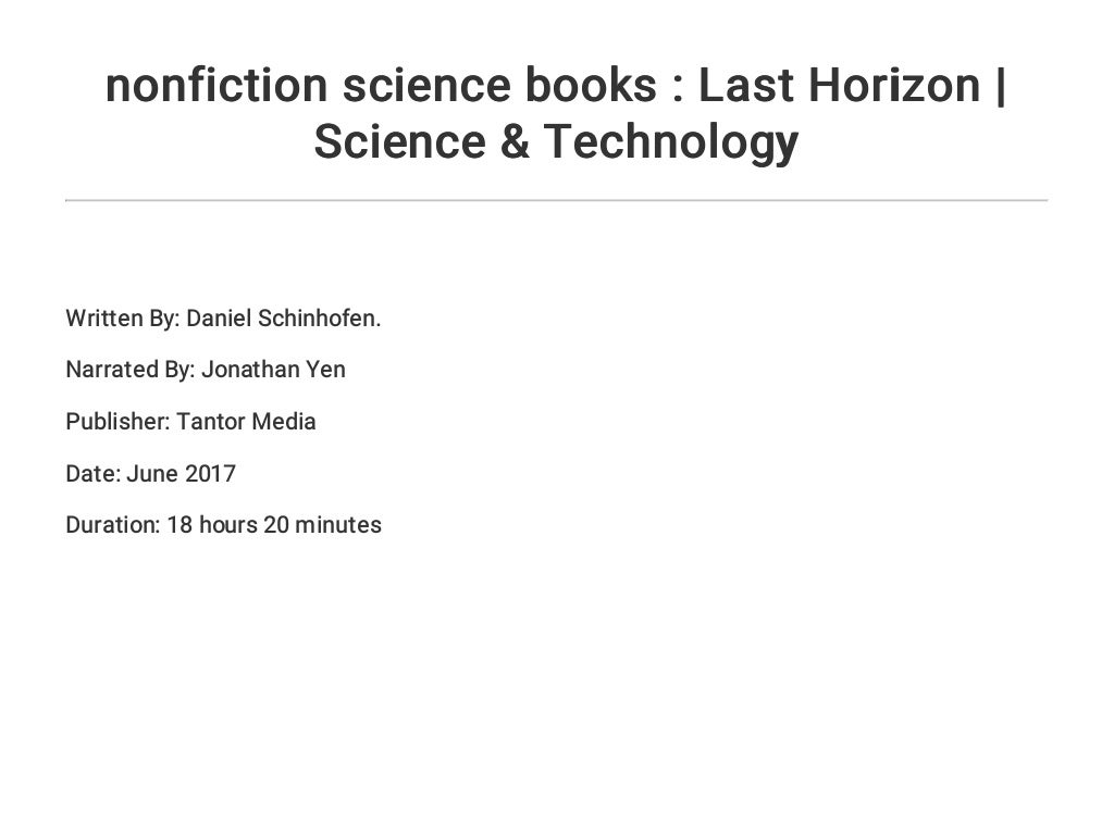 Nonfiction Science Books Last Horizon Science Technology