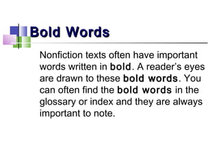 Nonfiction text features | PPT