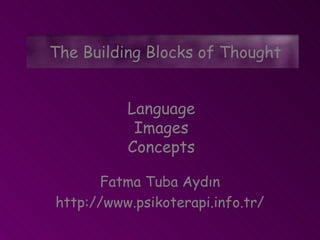 Language
Images
Concepts
Fatma Tuba Aydın
http://www.psikoterapi.info.tr/
The Building Blocks of Thought
 