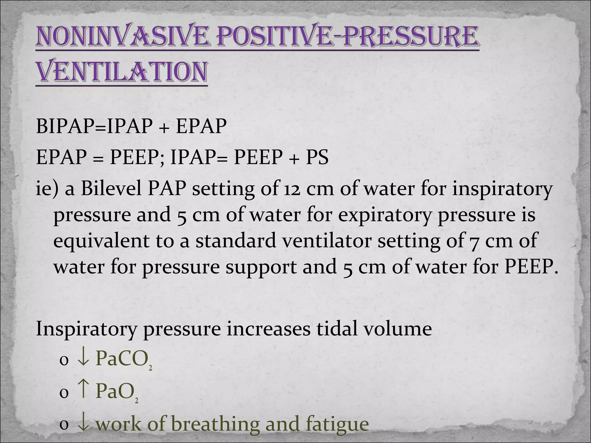 Non invasive ventilation | PPT
