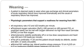 Wean O2 Non invasive ventilation dr bikal | PPTX