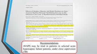 Avaps NON INVASIVE VENTILATION basic mode pptptx | PPTX