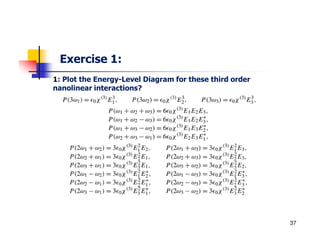 37
1: Plot the Energy-Level Diagram for these third order
nanolinear interactions?
Exercise 1:
 