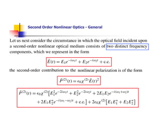 21
Second Order Nonlinear Optics - General
 
