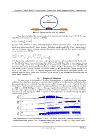 Nonlinear chaotic signals generation and transmission within an optical ...