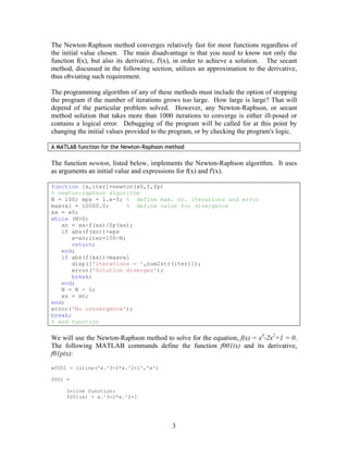 Non linearequationsmatlab | PDF