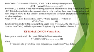 Non linear pharmacokinetics Michaelis -Menten equation | PPTX