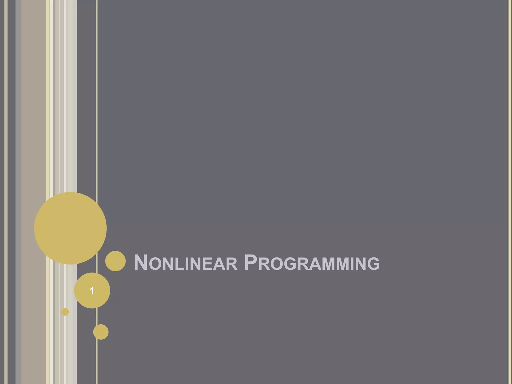 Nonlinear programming 2013 | PPT