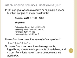 Nonlinear programming 2013 | PPT