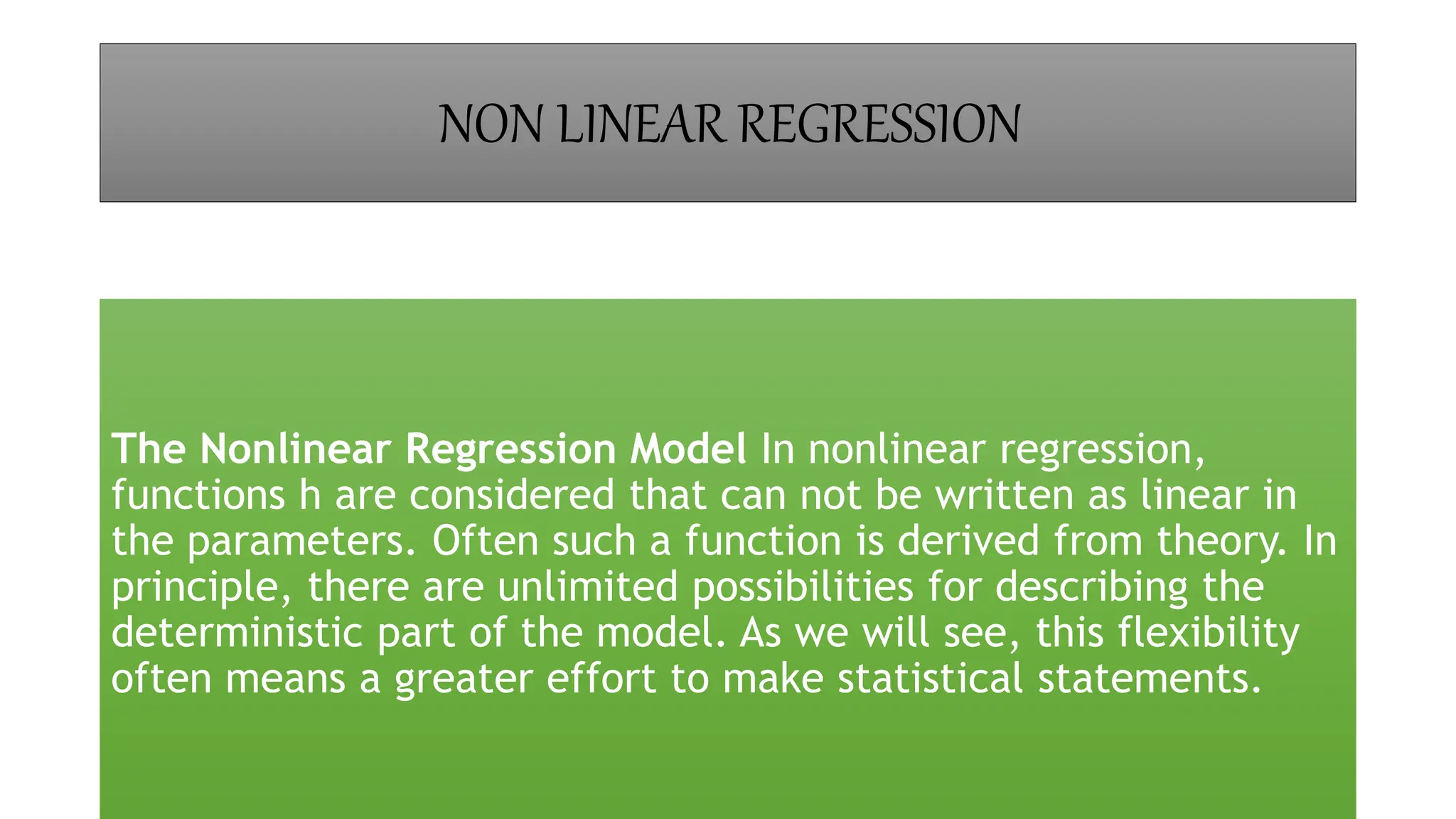 Non linear Regression free ppt statistics | PPTX