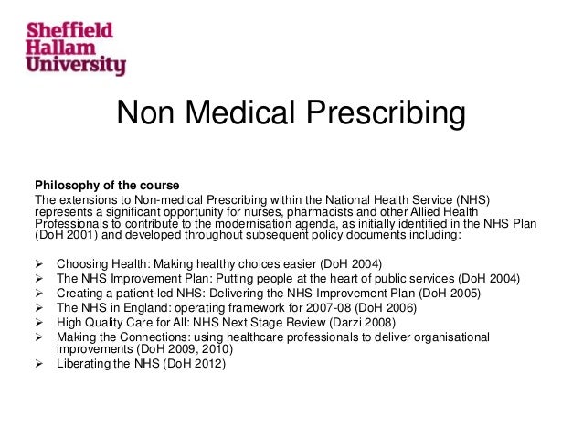 Non Medical Prescribing Bridget Crofts