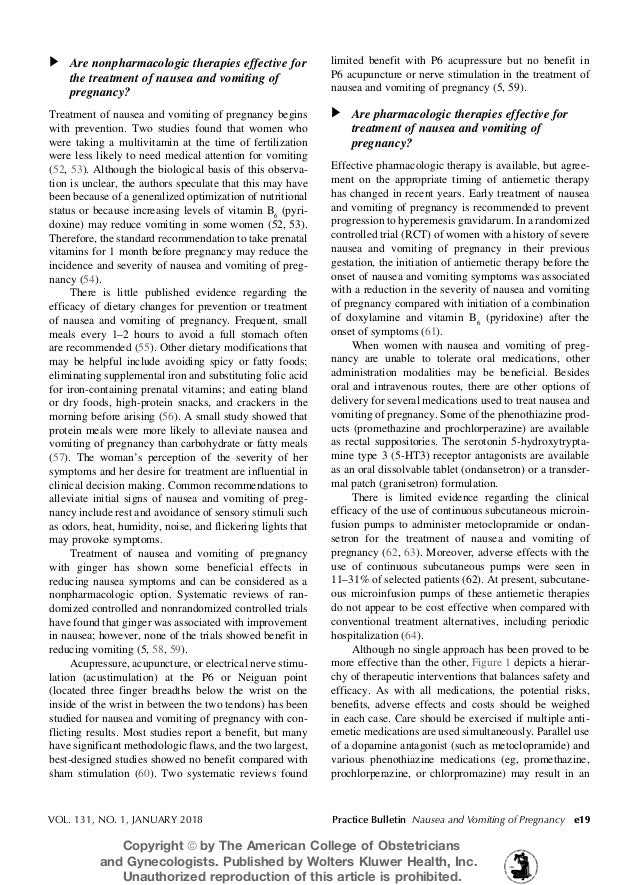 Non nghen trong thai ky nausea and vomiting of pregnancy ACOG gui…