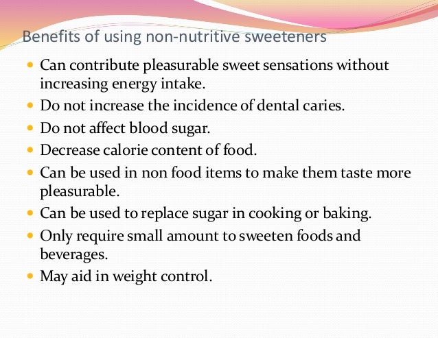 Non nutritive sweeteners and its effects on health